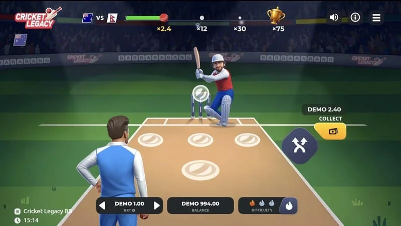 Cricket Legacy BB játék képernyő